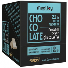 Mealjoy Protein Chocolate 40 Gr 12 Adet - Beyaz Çikolata Mealjoy Protein Chocolate 40 Gr 12 Adet - Beyaz Çikolata