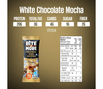 Bite&More White Chocolate Mocha Proteinli Soğuk Kahve 33 Gr x 10 Adet