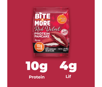 Bite&More Red Velvet Protein Pankek 50 Gr x 12 Adet
