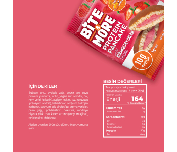 Bite&More Çilekli Protein Pankek 50 Gr x 12 Adet
