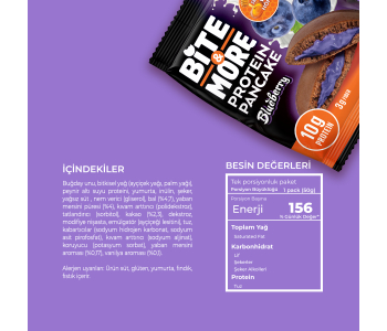Bite&More Yaban Mersinli Protein Pankek 50 Gr x 12 Adet