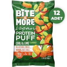 Bite&More Acı Biber ve Limonlu Vegan Protein Puff 50 Gr