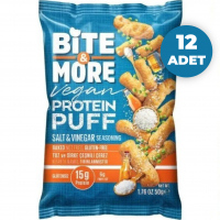 Bite&More Tuz ve Sirkeli Vegan Protein Puff 50 Gr Bite&More Tuz ve Sirkeli Vegan Protein Puff 50 Gr