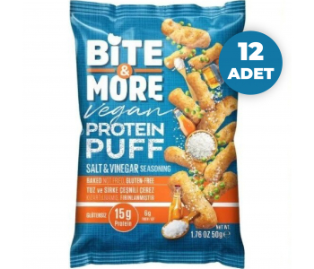 Bite&More Tuz ve Sirkeli Vegan Protein Puff 50 Gr