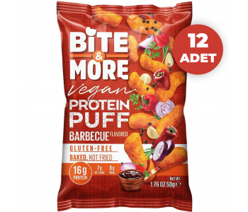 Bite&More Barbekülü Vegan Protein Puff 50 Gr Bite&More Barbekülü Vegan Protein Puff 50 Gr