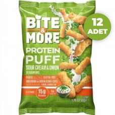 Bite&More Ekşi Krema ve Soğanlı Vegan Protein Puff 50 Gr