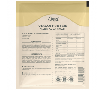 Clean Powders Vegan Protein 30 Gr 10 Saşe - Vanilya Clean Powders Vegan Protein 30 Gr 10 Saşe - Vanilya