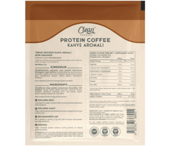 Clean Powders Protein Coffee 25 Gr 10 Saşe Clean Powders Protein Coffee 25 Gr 10 Saşe