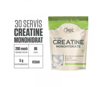 Clean Powders Creatine Monohydrate 150 Gr - Aromasız Clean Powders Creatine Monohydrate 150 Gr - Aromasız