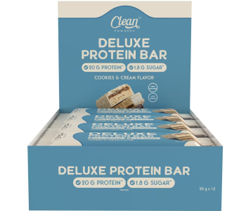 Clean Powders Deluxe Protein Bar 55 Gr 12 Adet - Cookies Cream Clean Powders Deluxe Protein Bar 55 Gr 12 Adet - Cookies Cream