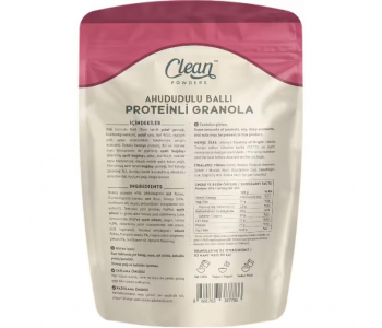 Clean Powders Protein Granola 300 Gr - Ahududu & Bal Clean Powders Protein Granola 300 Gr - Ahududu & Bal