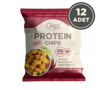 Clean Powders Protein Chips 50 Gr 12 Adet - Acı Biber ve Limon Clean Powders Protein Chips 50 Gr 12 Adet - Acı Biber ve Limon