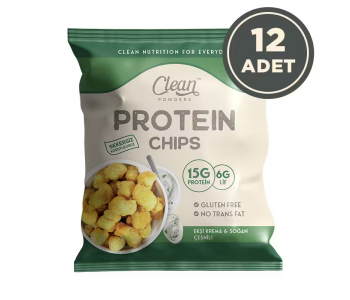 Clean Powders Protein Chips 50 Gr 12 Adet - Ekşi Krema ve Soğan Clean Powders Protein Chips 50 Gr 12 Adet - Ekşi Krema ve Soğan