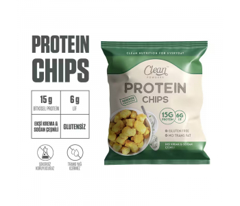 Clean Powders Protein Chips 50 Gr 12 Adet - Ekşi Krema ve Soğan Clean Powders Protein Chips 50 Gr 12 Adet - Ekşi Krema ve Soğan