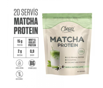 Clean Powders Matcha Protein 440 Gr - Vanilya Clean Powders Matcha Protein 440 Gr - Vanilya