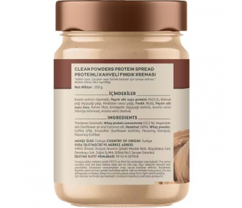 Clean Powders Protein Spread 350 Gr - Kahve